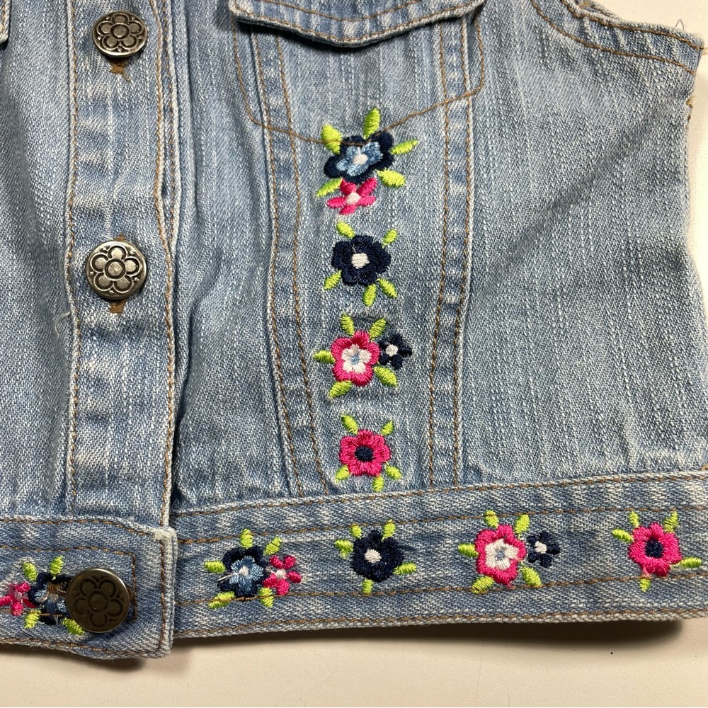 NWT Nannette 3pc Long Tee, Screen Print LS Top And Denim Vest Size 3T - Picture 2 of 9